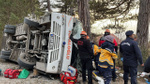 Bolu'da feci kaza! Freni boşalan minibüs devrildi: Çok sayıda yaralı var!