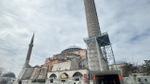 Restorasyon yapılan Ayasofya'nın II. Beyazıt minaresi söküldü
