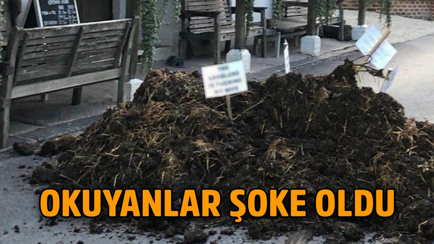 Aldatılınca gübre döküp, üzerine mesaj dikti