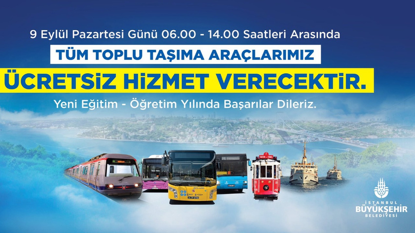 İstanbul'da okulun ilk günü ulaşım bedava!