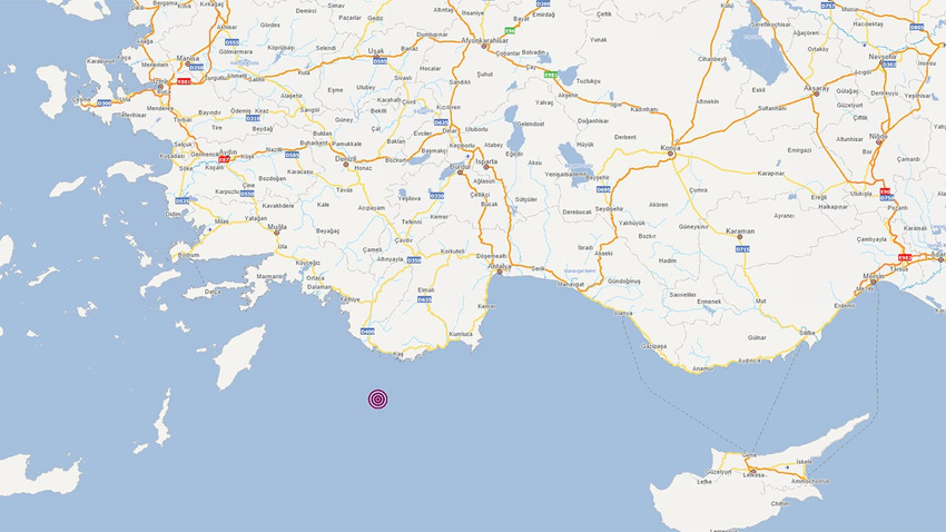 Akdeniz'de korkutan deprem