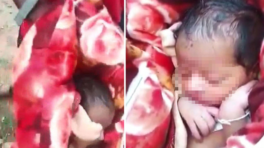 Korkunç! Bebeği canlı canlı gömerken yakalandı