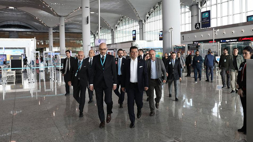 Ekrem İmamoğlu İstanbul Havalimanı'nda incelemelerde bulundu