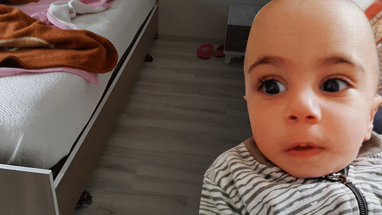 Anne babasının yatağından düşen 7 aylık bebek hayatını