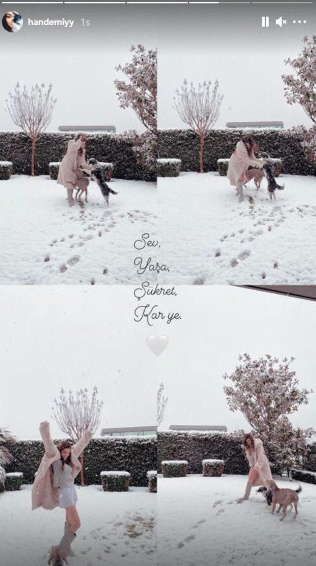 Güzel oyuncu Hande Erçel, önce kar üstünde yarı çıplak pozunu paylaştı sonra sildi! - Sayfa 2