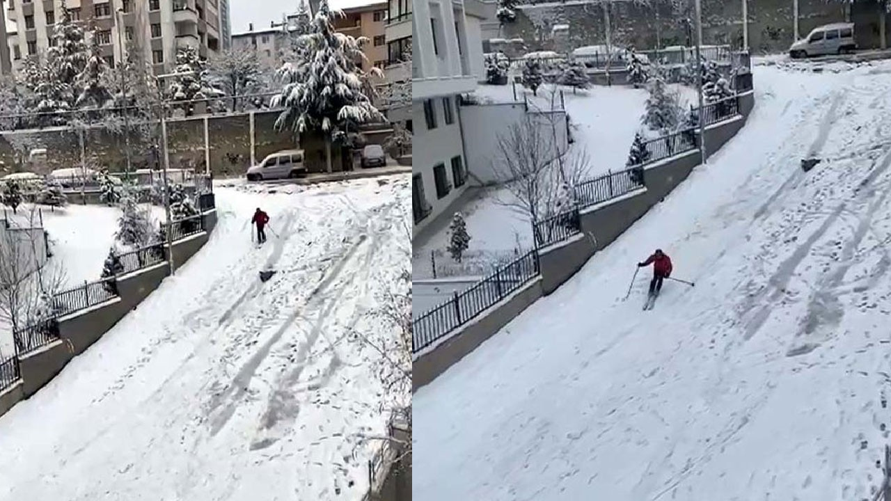 Çılgın Ankaralı, Çankaya'da kayak yaptı