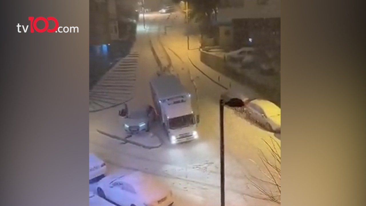 Gerilim dolu kar videosu sosyal medyada viral oldu